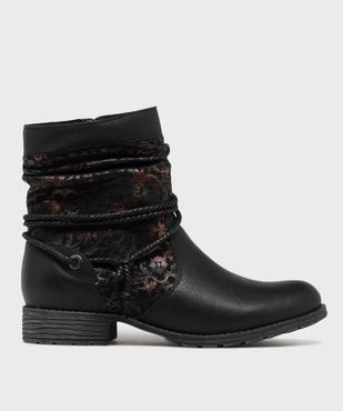 Boots fourrées femme semelle crantée tige plissée vue1 - EMILIA ROSA - GEMO