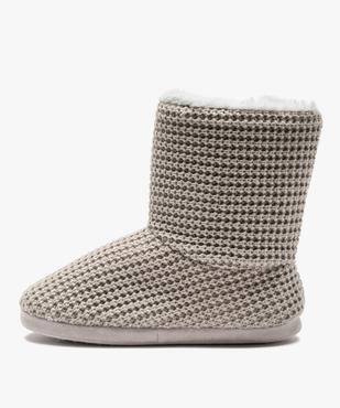 Chaussons femme boots dessus maille et intérieur fourré vue3 - GEMO(HOMWR FEM) - GEMO