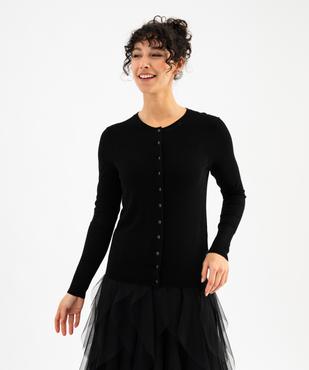 Gilet en maille fine à boutons fantaisie femme vue5 - GEMO 4G FEMME - GEMO