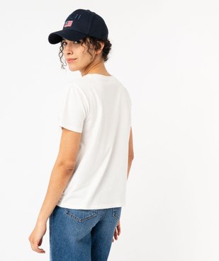 Tee-shirt à manches courtes avec logo brodé femme - LuluCastagnette vue3 - LULUCASTAGNETTE - GEMO