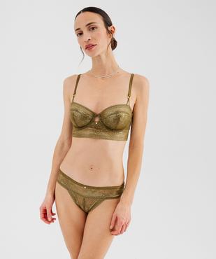Tanga en dentelle transparente femme vue3 - GEMO(HOMWR FEM) - GEMO