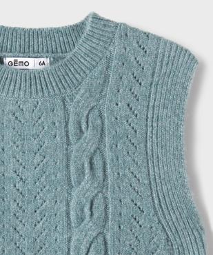 Pull sans manches en maille torsadée fille vue2 - GEMO (ENFANT) - GEMO