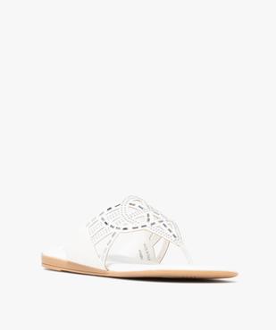 Mules femme à bride entre-doigts fantaisie avec bijoux vue2 - GEMO (CASUAL) - GEMO