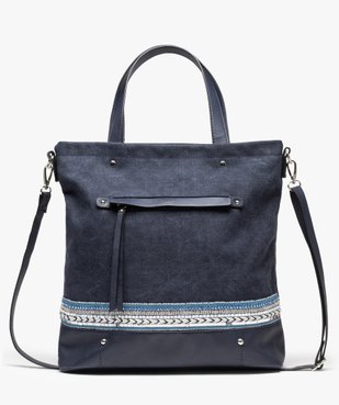 Sac cabas femme bimatière avec perles et sequins à bandoulière amovible vue1 - GEMO (ACCESS) - GEMO