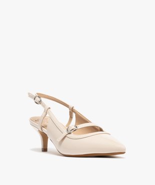 Escarpins sling-back vernis à bout pointu et petit talon femme vue3 - FOLLOW ME - GEMO