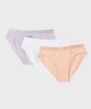 Culottes en coton stretch avec inscription fille (lot de 3) vue1 - GEMO 4G FILLE - GEMO