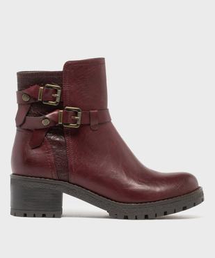 Boots zippées à talon et semelle crantée femme vue1 - EMILIA ROSA - GEMO