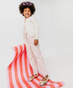 Pantalon denim coloré coupe slouchy à taille ajustable fille vue1 - GEMO (ENFANT) - GEMO