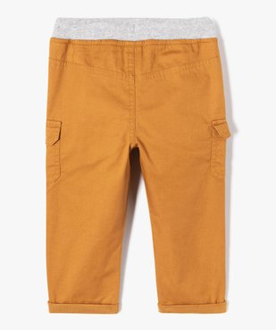 Pantalon coupe cargo doublé avec taille élastique bébé garçon  vue4 - GEMO(BEBE DEBT) - GEMO