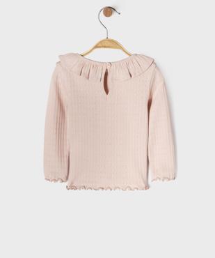 Tee-shirt manches longues avec col à volant bébé fille vue3 - GEMO(BEBE DEBT) - GEMO