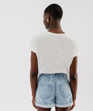 Tee-shirt manches courtes imprimé coloré femme vue3 - GEMO(FEMME PAP) - GEMO