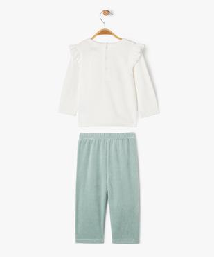 Pyjama en velours 2 pièces avec épaules volantées bébé vue4 - GEMO 4G BEBE - GEMO