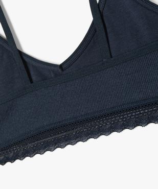 Brassière à fines bretelles en maille côtelée fille vue2 - GEMO 4G FILLE - GEMO