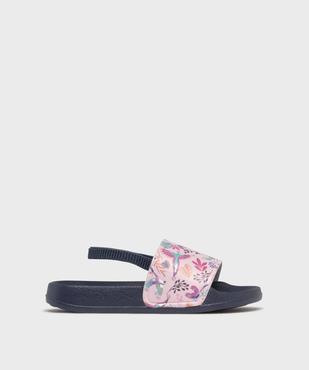 Mules de piscine avec bride cheville élastique et bandeau imprimé fille  vue1 - GEMO (PLAGE) - GEMO