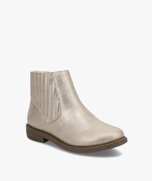 Boots filles à talon plat dessus uni métallisé vue2 - GEMO (ENFANT) - GEMO