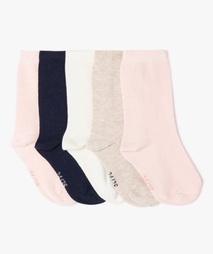 Chaussettes tige haute en maille fine fille (lot de 5) vue1 - GEMO 4G FILLE - GEMO