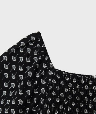 Tee-shirt en viscose avec buste smocké fille vue2 - GEMO 4G FILLE - GEMO
