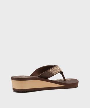 Tongs de plage à strass à talon compensé femme - Isotoner vue4 - ISOTONER - GEMO