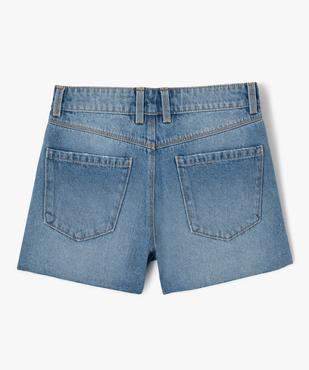 Short en jean délavé avec finitions sans coutures fille vue3 - GEMO 4G FILLE - GEMO