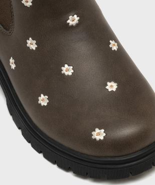 Boots Chelsea fourrées et zippées à broderies fleurs et semelle crantée fille - Lovely Wings vue6 - LOVELY WINGS - GEMO