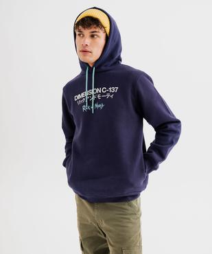 Sweat à capuche en molleton imprimé devant et dos homme - Rick & Morty vue2 - RICK ET MORTY - GEMO