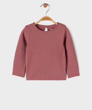 Tee-shirt manches longues en maille côtelée bébé fille vue1 - GEMO 4G BEBE - GEMO