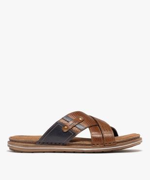 Sandales mules confort avec brides en cuir homme vue2 - G'FLEX - GEMO