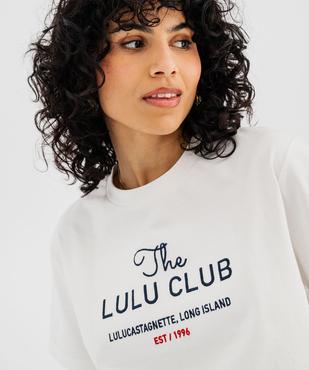 Tee-shirt manches courtes coupe oversize femme - LuluCastagnette vue2 - LULU CASTAGNETTE GEMO FOR GOOD - GEMO