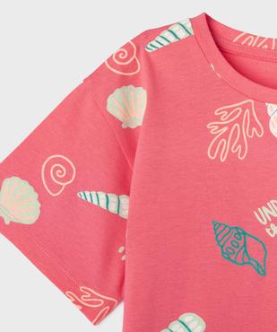 Tee-shirt à manches courtes à motifs estivaux fille vue6 - GEMO (ENFANT) - GEMO