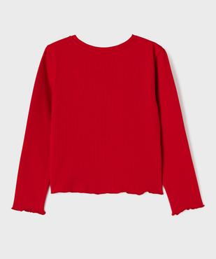 Tee-shirt manches longues en maille gaufrée fille - LuluCastagnette vue3 - LULU CASTAGNETTE GEMO FOR GOOD - GEMO