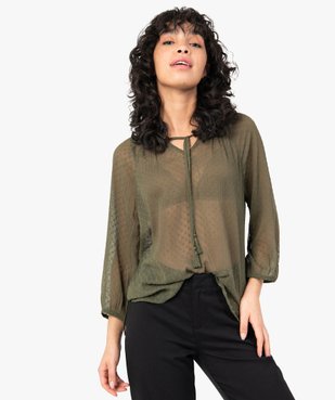 Blouse femme imprimée en voile à col rond vue1 - GEMO(FEMME PAP) - GEMO
