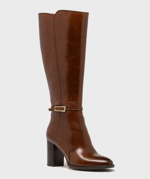 Bottes à talon en cuir look cavalières femme - Tanéo vue2 - TANEO - GEMO