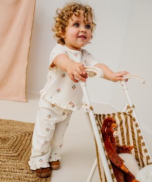 Tee-shirt manches courtes avec volant dans le bas bébé fille vue2 - GEMO(BEBE DEBT) - GEMO