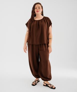 Gilet manches courtes en maille ajourée femme grande taille vue5 - GEMO 4G GT - GEMO