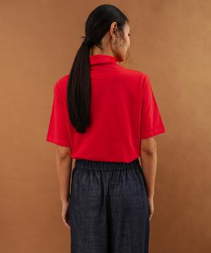 T-shirt col lavallière uni femme vue5 - GEMO(FEMME PAP) - GEMO