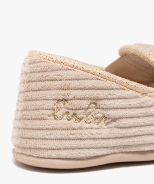 Chaussons pantoufles en velours côtelé fille - LuluCastagnette vue6 - LULU CASTAGNETT - GEMO
