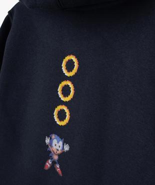 Sweat à capuche en molleton doux imprimé garçon - Sonic vue4 - SONIC - GEMO