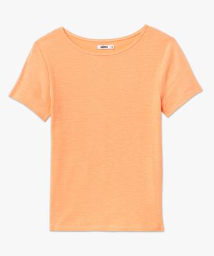 Tee-shirt manches courtes en maille côtelée femme vue4 - GEMO 4G FEMME - GEMO