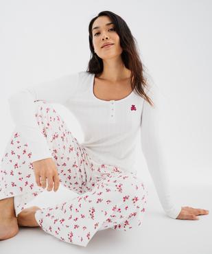 Pyjama côtelé femme - LuluCastagnette vue1 - LULUCASTAGNETTE - GEMO