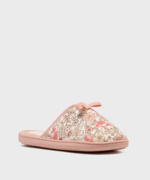 Chaussons mules à motifs fleuris semelle femme vue2 - GEMO(HOMWR FEM) - GEMO