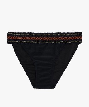 Slip de bain fille avec taille smockée fantaisie vue1 - GEMO (JUNIOR) - GEMO