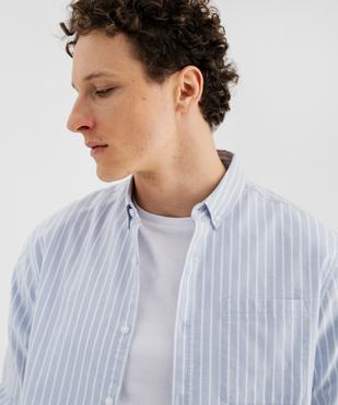 Chemise manches longues regular en coton rayé homme vue2 - GEMO 4G HOMME - GEMO
