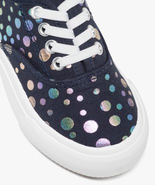 Baskets fille en toile à motifs brillants avec lacets élastiques vue7 - GEMO 4G FILLE - GEMO