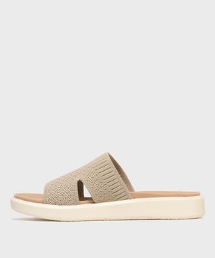 Mules à petite semelle plateforme et large bride en textile femme vue3 - HOBIZ - GEMO