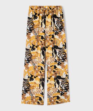 Pantalon large en viscose avec taille élastique fille vue5 - GEMO 4G FILLE - GEMO