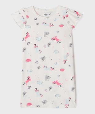 Chemise de nuit à motifs licornes fille vue1 - GEMO 4G FILLE - GEMO