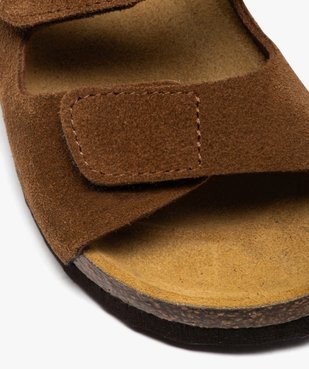 Sandales garçon unies en cuir suédé avec deux brides scratch vue6 - BUGGY GEMO FOR GOOD - GEMO