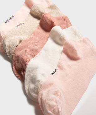 Chaussettes ultra courtes unies fille (lot de 5) vue2 - GEMO 4G FILLE - GEMO