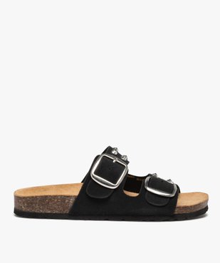Mules femme à brides en cuir et clous métalliques vue1 - GEMO (CASUAL) - GEMO