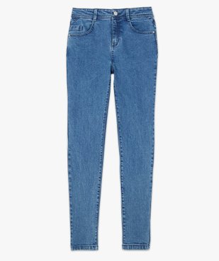 Jean femme coupe slim avec inscription brodée en bas de jambe vue4 - FOLLOW ME - GEMO